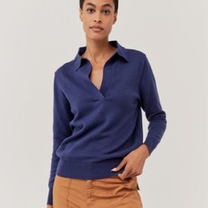 PACT Classic Polo Sweater Blue Size XL